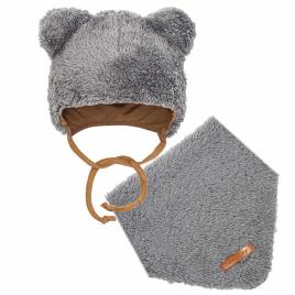 Zimní kojenecká čepička s šátkem na krk New Baby Teddy bear
