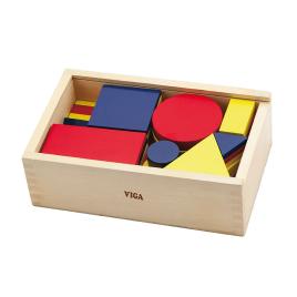 Dřevěné kostky geometrické tvary Viga - multicolor