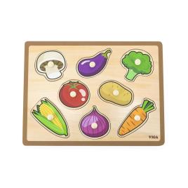 Dřevěné vkládací puzzle zelenina Viga - multicolor