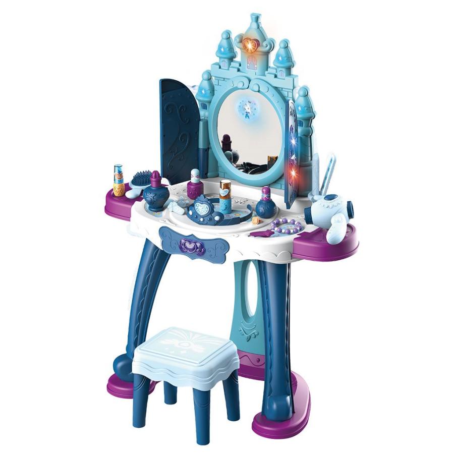 Dětský toaletní stolek ledový svět se světlem, hudbou a židličkou BABY MIX - modrá