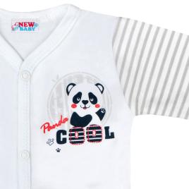Kojenecké celorozepínací body s dlouhým rukávem New Baby Panda