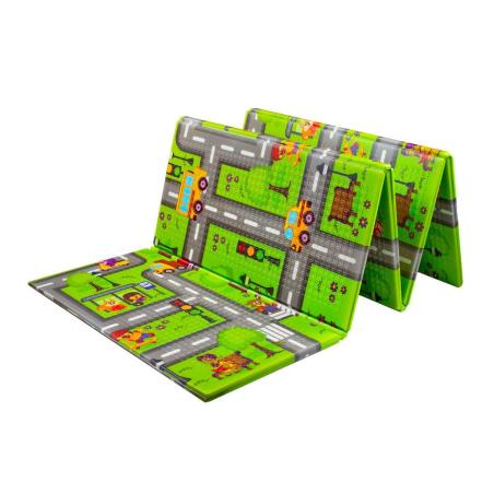Multifunkční skládací hrací podložka PlayTo Cesta - zelená