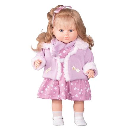 Luxusní mluvící dětská panenka-holčička Berbesa Kristýna 52cm - růžová