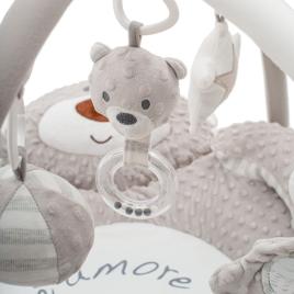 Luxusní hrací deka z minky s melodií PlayTo medvídek - šedá